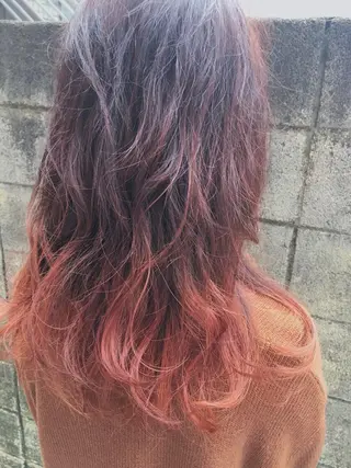 セミロング カラー パーマ 髪質改善、エクステ 山口卓哉のヘアスタイル