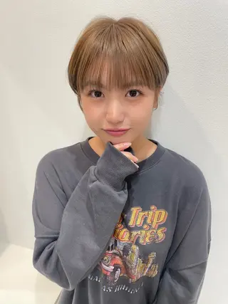 ショート 🎀大川 錬🎀 ブリーチなしWカラーのヘアスタイル