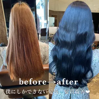 セミロング カラー 顔まわりの神様✨ 透明感カラー藤嶋秀幸のヘアスタイル