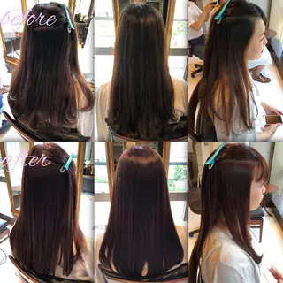 ロング カラー パーマ ブリーチ縮毛矯正/ デサキ ショウヘイのヘアスタイル