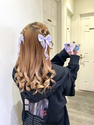 ヘアアレンジ ハイトーンカラー/ 長さだし🐇きょうかのヘアスタイル