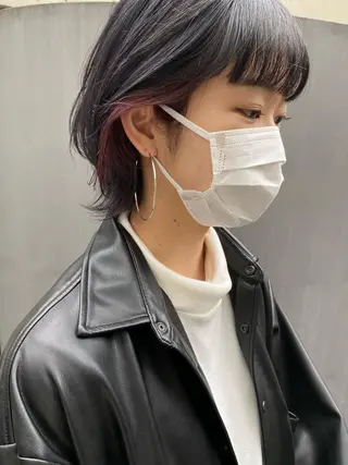 ショート カラー ヘアアレンジ ハイトーン/ ボブ 中村麟のヘアスタイル