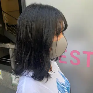 ミディアム 酸スト/フェザー パーマ/三谷海斗のヘアスタイル