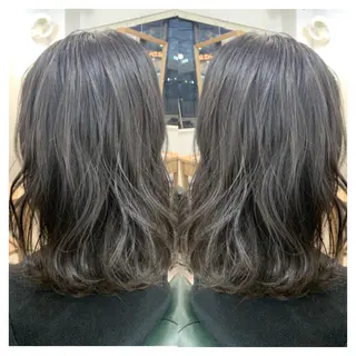 ミディアム カラー 村山 茉衣のヘアスタイル