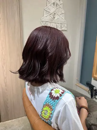 ミディアム カラー 大石 楓のヘアスタイル