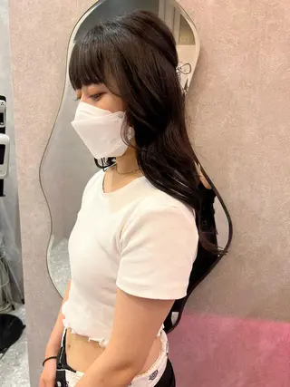 ロング カラー ヘアアレンジ ARIA💎縮毛矯正 ブリーチ💎複雑履歴のヘアスタイル