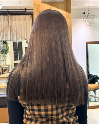 セミロング カラー じゅわっと暖色カラー 🍊Moemiのヘアスタイル