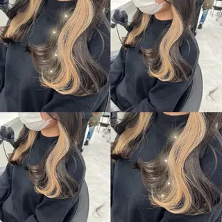 ロング カラー 𝘳𝘺𝘰𝘬𝘢 髪質改善／ブリーチのヘアスタイル