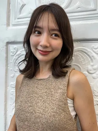 ミディアム 顔まわりカット/艶髪 カラー✨けいとのヘアスタイル