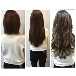 セミロング カラー パーマ ヘアアレンジ R3 Eyelash RSKのマツエク・マツパデザイン