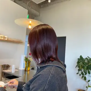 ミディアム カラー 石川 瑠琉のヘアスタイル