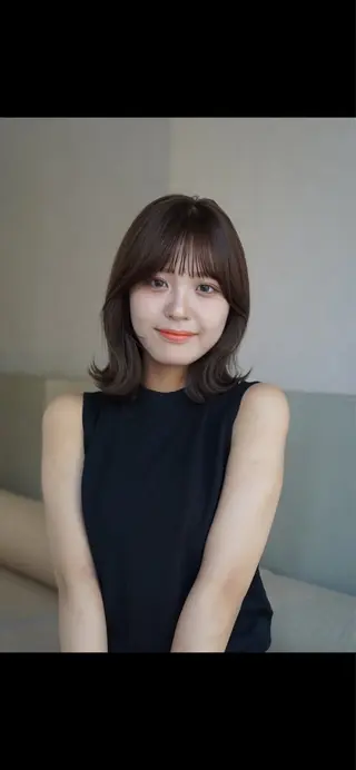 ミディアム レイヤーカット/ くびれヘア佐藤大空のヘアスタイル