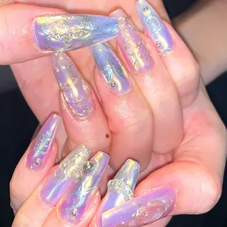 ネイル NES NAIL所属・さゆり￤推しキャラ ￤ロングネイル🩷のネイルデザイン