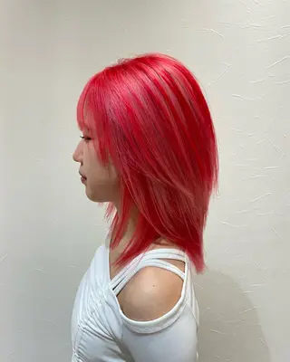 ミディアム カラー こだわりハイトーン/ ケアブリーチ/岸のヘアスタイル