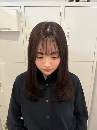 カラー フクシママユ / 柔らかカラーのヘアスタイル