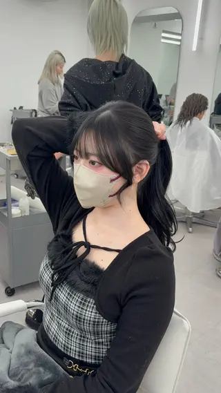 ロング カラー 韓国ヘア/レイヤー/ 顔まわり足立遥奈のヘアスタイル