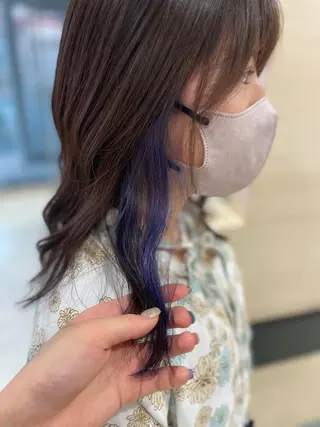 セミロング カラー クロスパーマ/うる艶 カラー/Kurumiのヘアスタイル