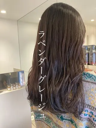 ロング カラー パーマ ヘアアレンジ オリーブ透明感カラー 表参道/MIKUのヘアスタイル