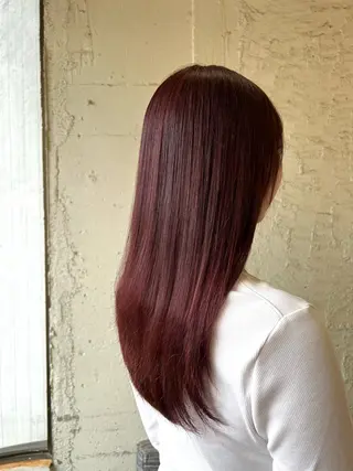 ロング 髪質改善ストレート/ ブリーチ／渋谷　福田のヘアスタイル