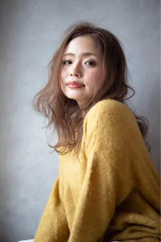 セミロング 若山 敦のヘアスタイル