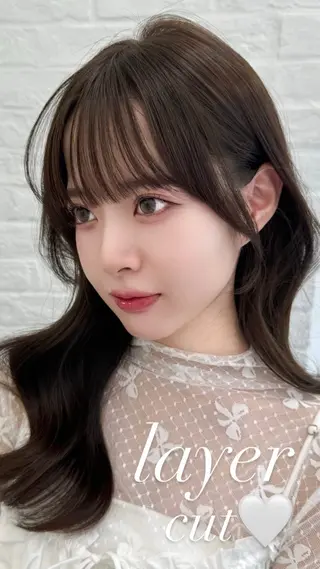 セミロング 映える顔まわり/前髪 特化 💗 ユキマのヘアスタイル