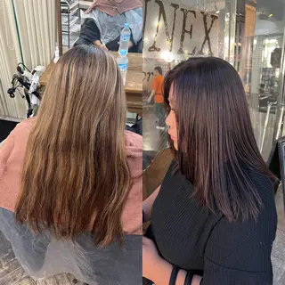 セミロング カラー レイヤー/ボブ/ ミニボブ/AOIのヘアスタイル