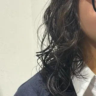 セミロング パーマ 髪質改善ストレート /暖色カラー🎀🪞のヘアスタイル