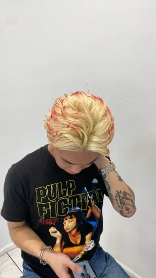 ショート カラー メンズ Ace men's salon 岡崎店所属・🔥メンズ特化美容師 🔥石川大雅のヘアスタイル