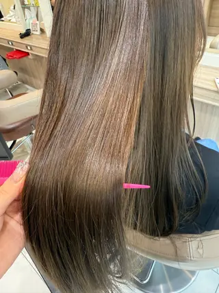 セミロング カラー パーマ 韓国ヘアメイク🎀/ 縮毛矯正✨山本媛香のヘアスタイル