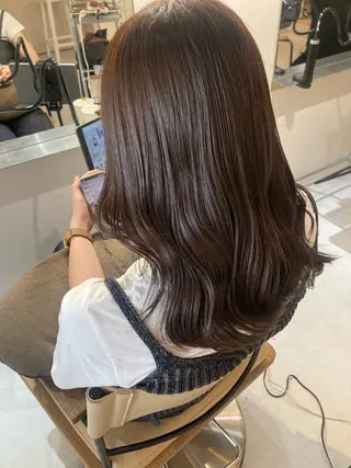セミロング ✨色持ちの良い艶 カラー✨蟹江真世のヘアスタイル
