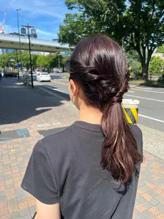 セミロング ヘアアレンジ 暖色カラー/似合わせ カット/名古屋/辻のヘアスタイル