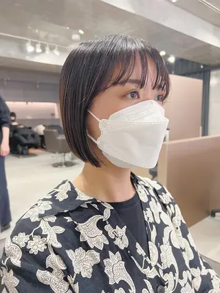 ショート カラー ボブパーマコテ巻き風 パーマNo1深江秀平のヘアスタイル