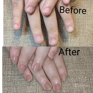 ネイル ネイリストゆか💅 長さだし、深爪矯正のネイルデザイン