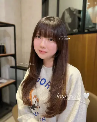 ロング yuuri🎀/大宮 /韓国ヘア/レイヤーのヘアスタイル