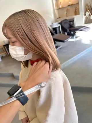 ミディアム カラー ハイトーン×似合わせ 🌱中川慎之介のヘアスタイル