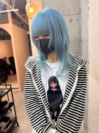 セミロング カラー lani ブリーチ /ダブルカラーのヘアスタイル