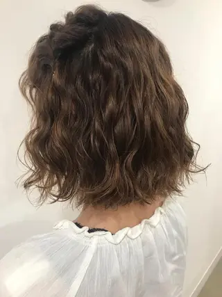 ショート ヘアアレンジ 暖色カラー🍊 ボブ🌿顔周りcutのヘアスタイル