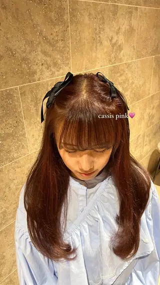 セミロング 韓国ヘア/顔周り ヘアセット/加藤優里のヘアスタイル