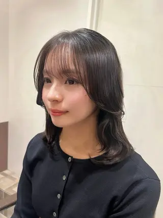 セミロング カラー Euphoria新宿店所属・新宿/透明感カラー 縮毛矯正/SHOKIのヘアスタイル