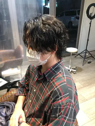 ミディアム パーマ メンズ パーマ/ハイトーン スパイキー/神田正紀のヘアスタイル