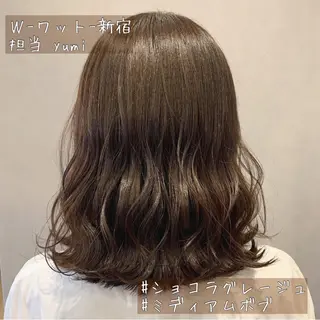 ミディアム カラー パーマ ヘアアレンジ メンズ キッズ ネイル マツエク・マツパ 新宿駅近♡友達とOK 🦋W -ワット -のヘアスタイル