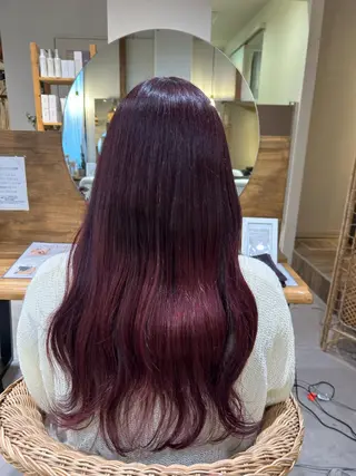 ロング カラー shu ラベンダー/ピンクのヘアスタイル