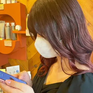 セミロング カラー ハイトーン 🌷ハルミ🌷のヘアスタイル