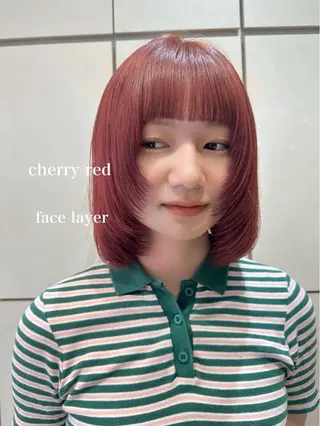 ミディアム カラー 美髪矯正/渡辺 りんのヘアスタイル