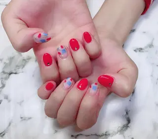 ロング カラー ネイル Q Free nailsのネイルデザイン