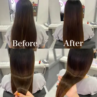 ロング カラー 髪質改善×矯正🫧 韓国ヘアasamiのヘアスタイル