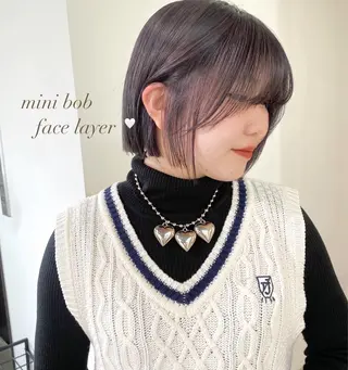 ショート mizuki/ピンク ベージュ.レイヤーのヘアスタイル