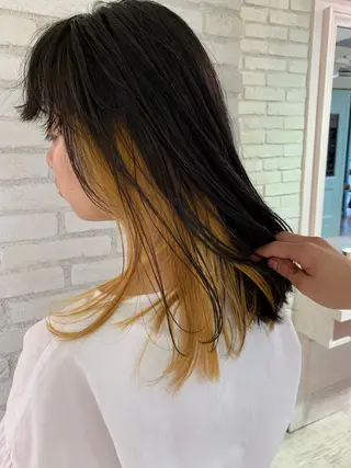 セミロング カラー パーマ ヘアアレンジ レイヤー＆カラー 人気美容師倉崎涼のヘアスタイル