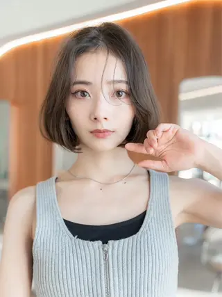 ミディアム カラー 渋谷/レイヤーボブ・ 韓国ボブ特化/楓のヘアスタイル