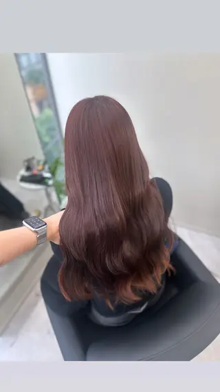 ロング 縮毛矯正/艶カラー /髪質改善/なんばのヘアスタイル